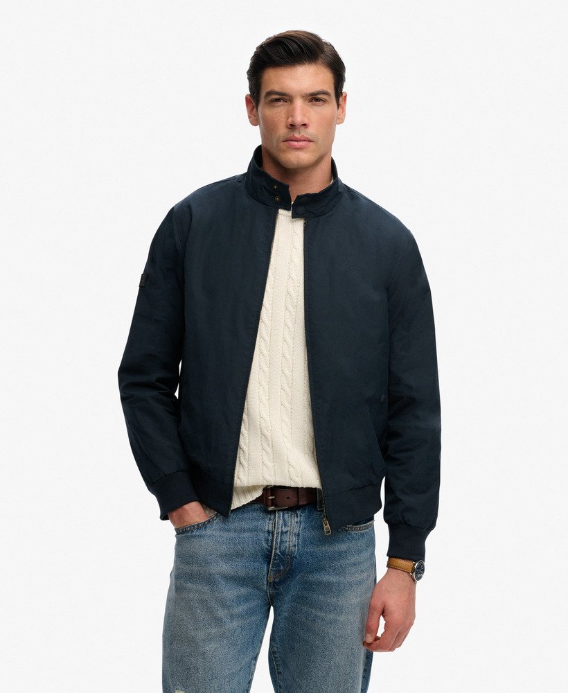 SUPERDRY Classic Harrington Jacket-Eclipse Navy ECLIPSE NAVY model front view