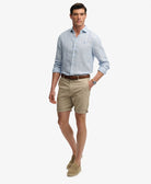 SUPERDRY Premium Regular Chino Short-Sandstone Brown Sandstone Brown model front view