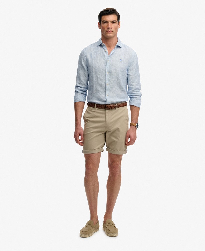 SUPERDRY Premium Regular Chino Short-Sandstone Brown Sandstone Brown front view