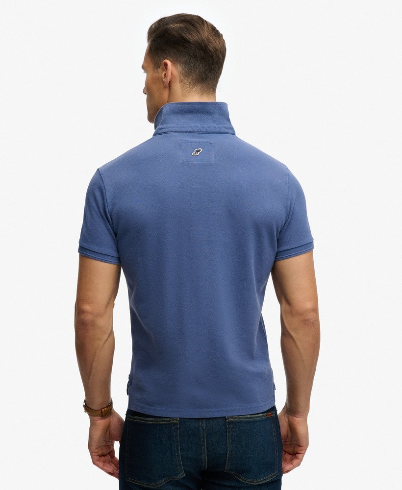 SUPERDRY Classic Pique Polo-Bay Blue Bay Blue side view