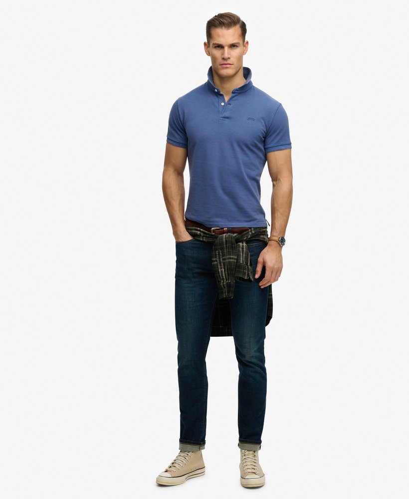 SUPERDRY Classic Pique Polo-Bay Blue Bay Blue detail view