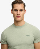 SUPERDRY Essential Logo Emb Tee-Vintage Sage Green Marl Vintage Sage Green Marl back view