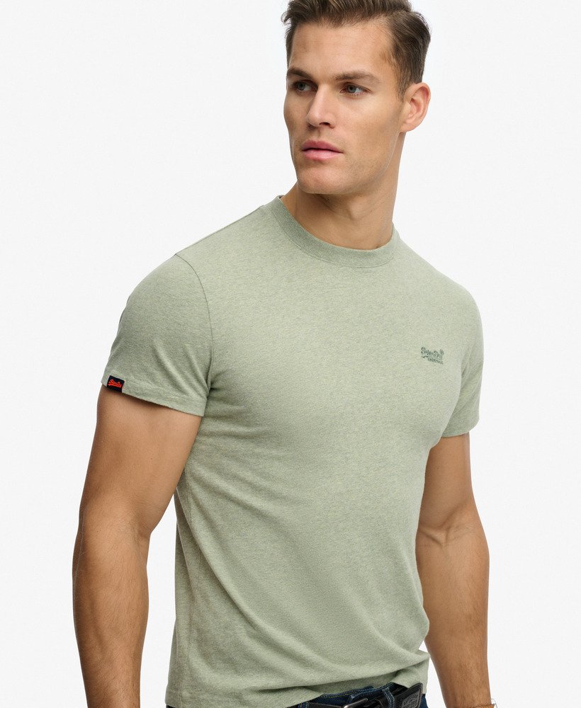 Men's Essential Logo Emb Tee-Vintage Sage Green Marl-Side View