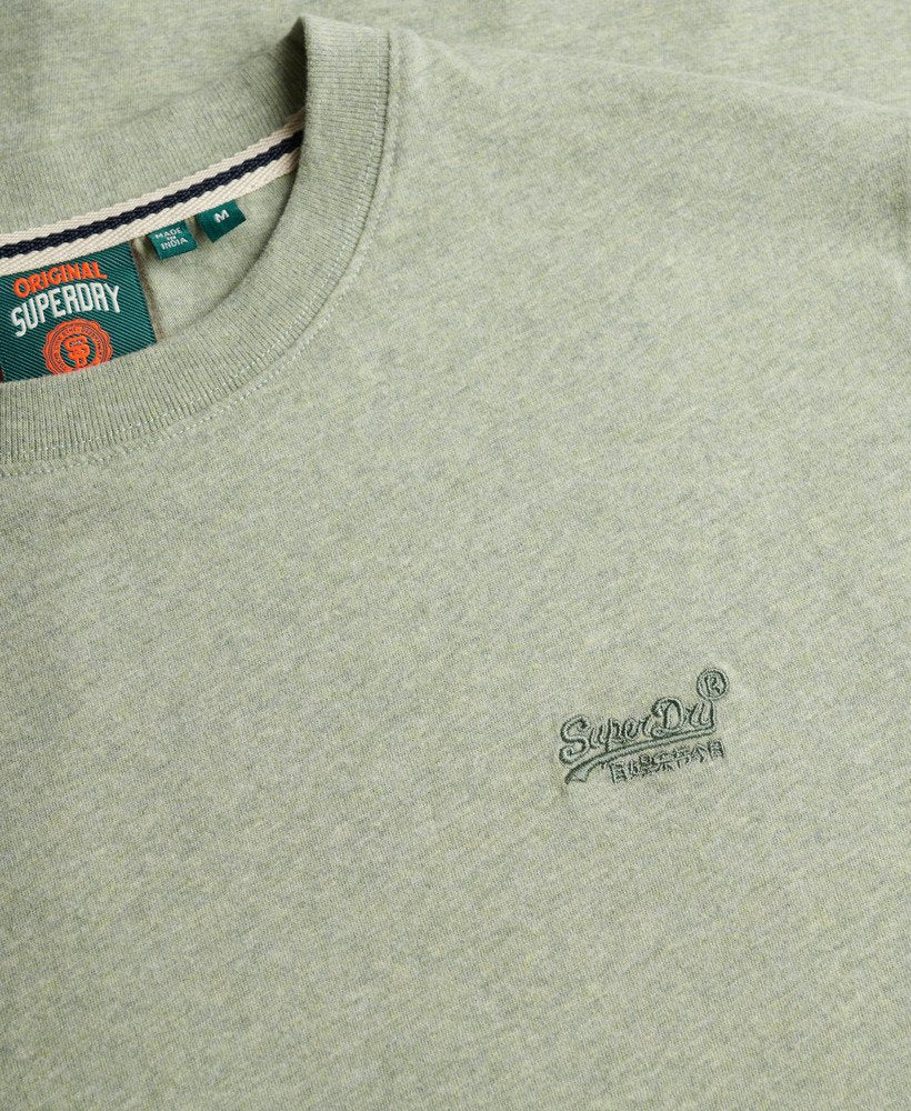 SUPERDRY Essential Logo Emb Tee-Vintage Sage Green Marl Vintage Sage Green Marl flat front view