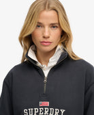 Superdry Ladies Ath Ess Graphic Half Zip-Eclipse Navy Eclipse Navy detail view