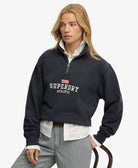 Superdry Ladies Ath Ess Graphic Half Zip-Eclipse Navy Eclipse Navy front view
