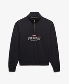 Superdry Ladies Ath Ess Graphic Half Zip-Eclipse Navy Eclipse Navy flat front view