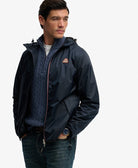 SUPERDRY Essential Windbreaker Jacket-Richest Navy Richest Navy model front view