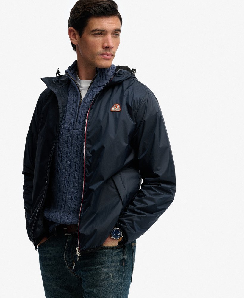 SUPERDRY Essential Windbreaker Jacket-Richest Navy Richest Navy model front view