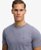 SUPERDRY Classic Essential Stripe Tee-Denim Blue Micro Stripe Denim Blue Micro Stripe back view