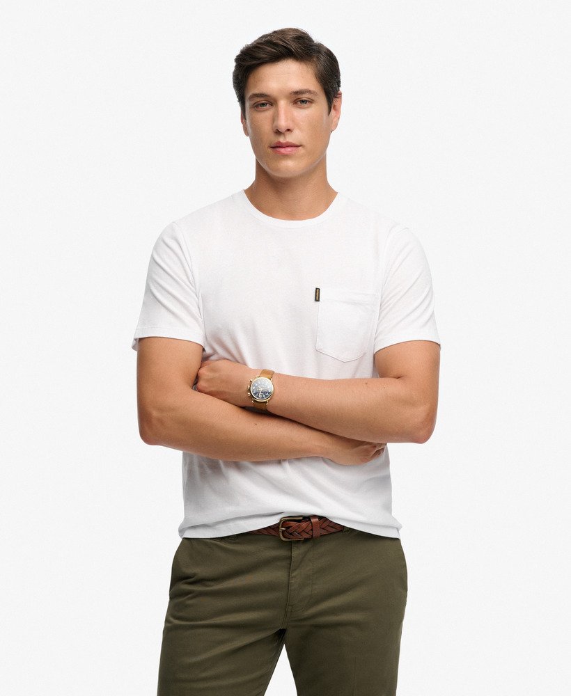 SUPERDRY Classic Essential Pocket Tee-Optic optic front view