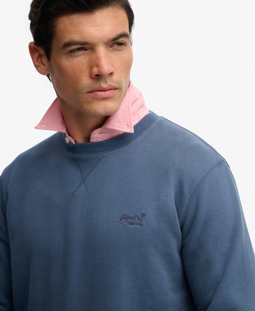 SUPERDRY Essential Logo Crew Sweatshirt-Vintage Indigo Vintage Indigo side view