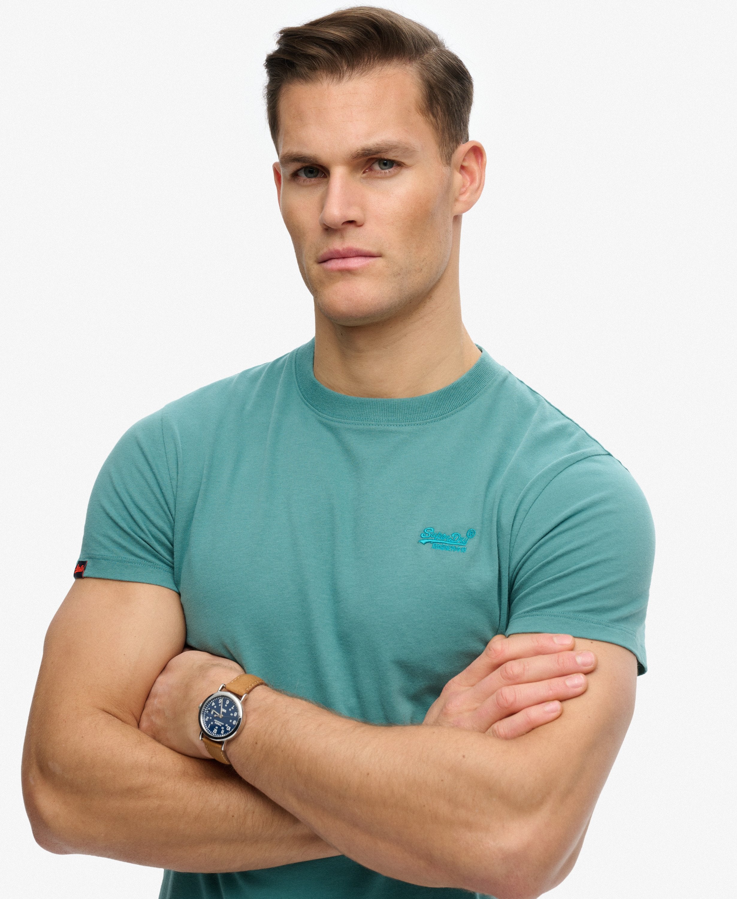 SUPERDRY Essential Logo Tee-Teal teal back view