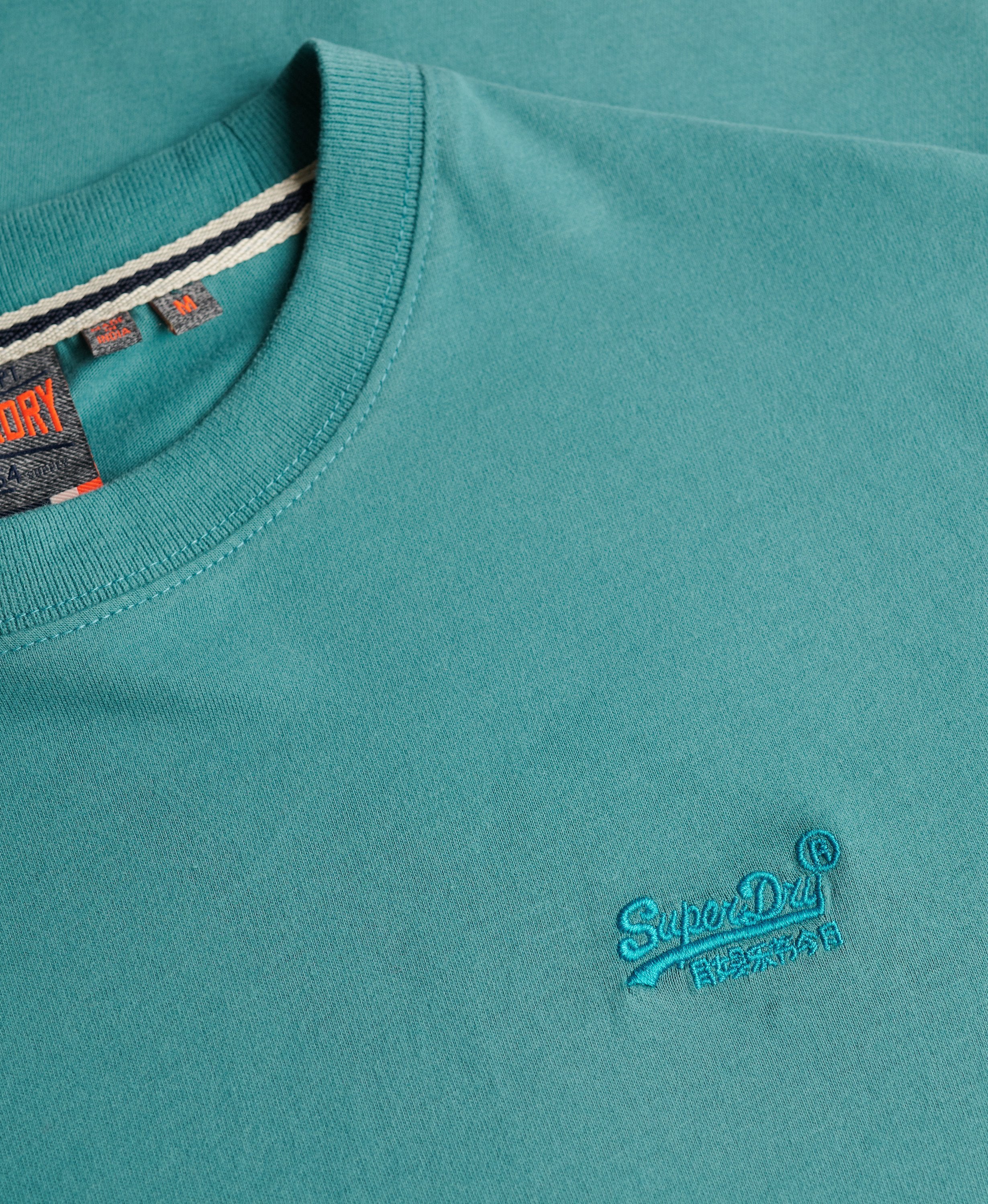 SUPERDRY Essential Logo Tee-Teal teal flat front view