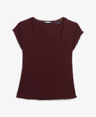 Superdry Ladies Ath Ess Square Neck Tee-Port Red Port Red alternate view