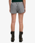 Superdry Ladies Cotton Stripe Elastic Short-Navy Gingham NAVY GINGHAM side view