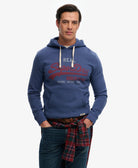 SUPERDRY Superdry Vintage Logo Classic Hoodie – Hampton Blue Hampton Blue front view
