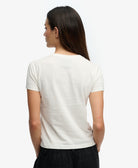 Superdry Ladies Essential Logo Fitted Tee Ind-Desert Bone Off White Desert Bone Off White side view