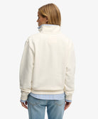 Superdry Ladies Ath Ess Graphic Half Zip-Desert Bone Off White Desert Bone Off White back view