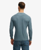 SUPERDRY Lightweight Textured Grandad Top-Copen Blue COPEN BLUE side view