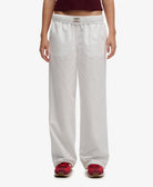Superdry Ladies Cotton Elastic Trouser- Optic optic model front view