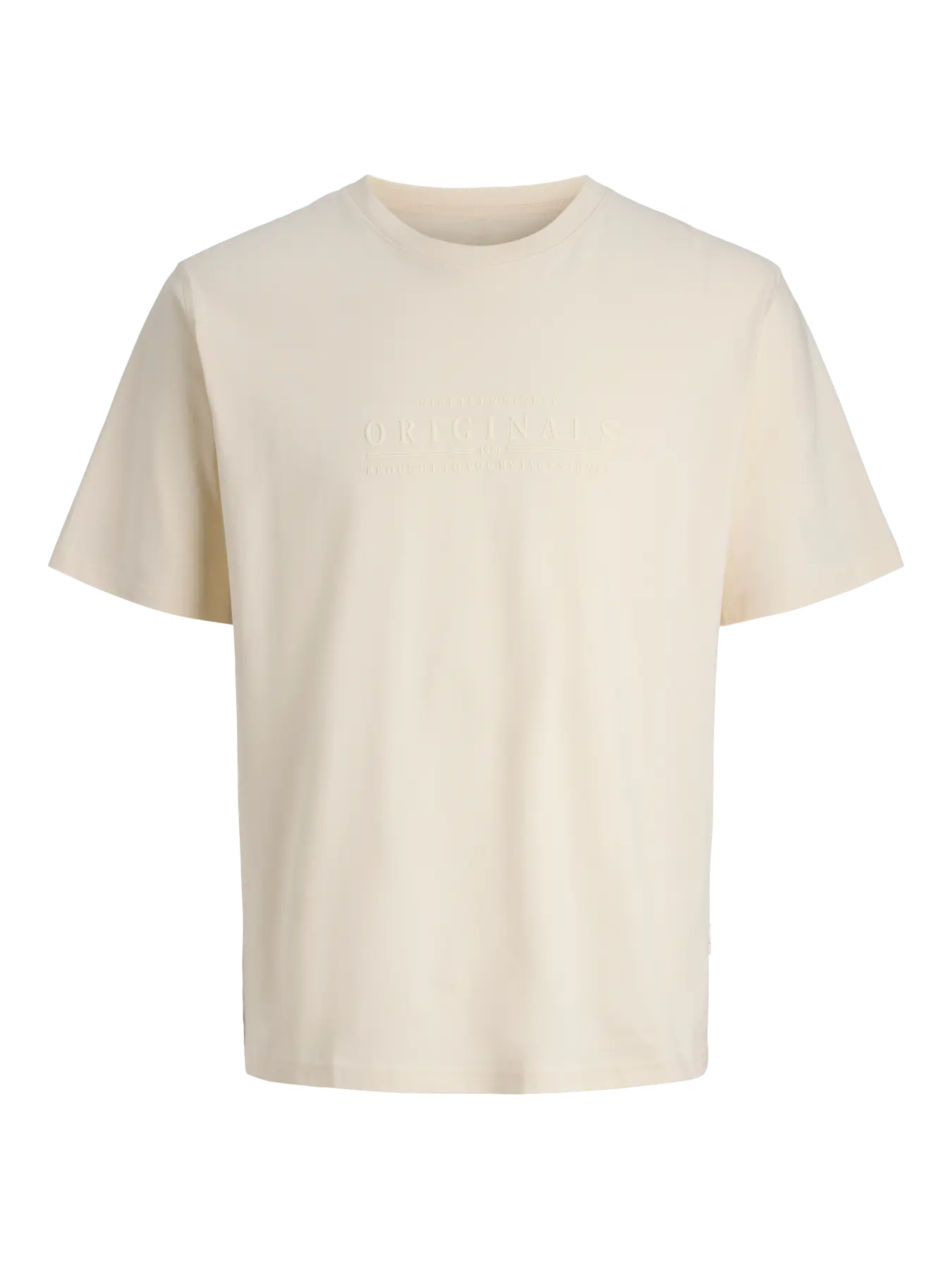 Beige t-shirt on a white background