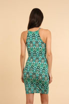 Paris Fashion Green Short Printed Mini Dress Green detail view