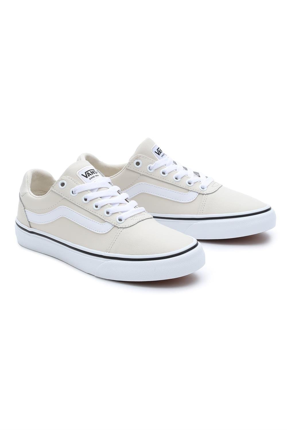 Vans Womens Ward Deluxe Birch Tumble Leather Trainers Birch front view