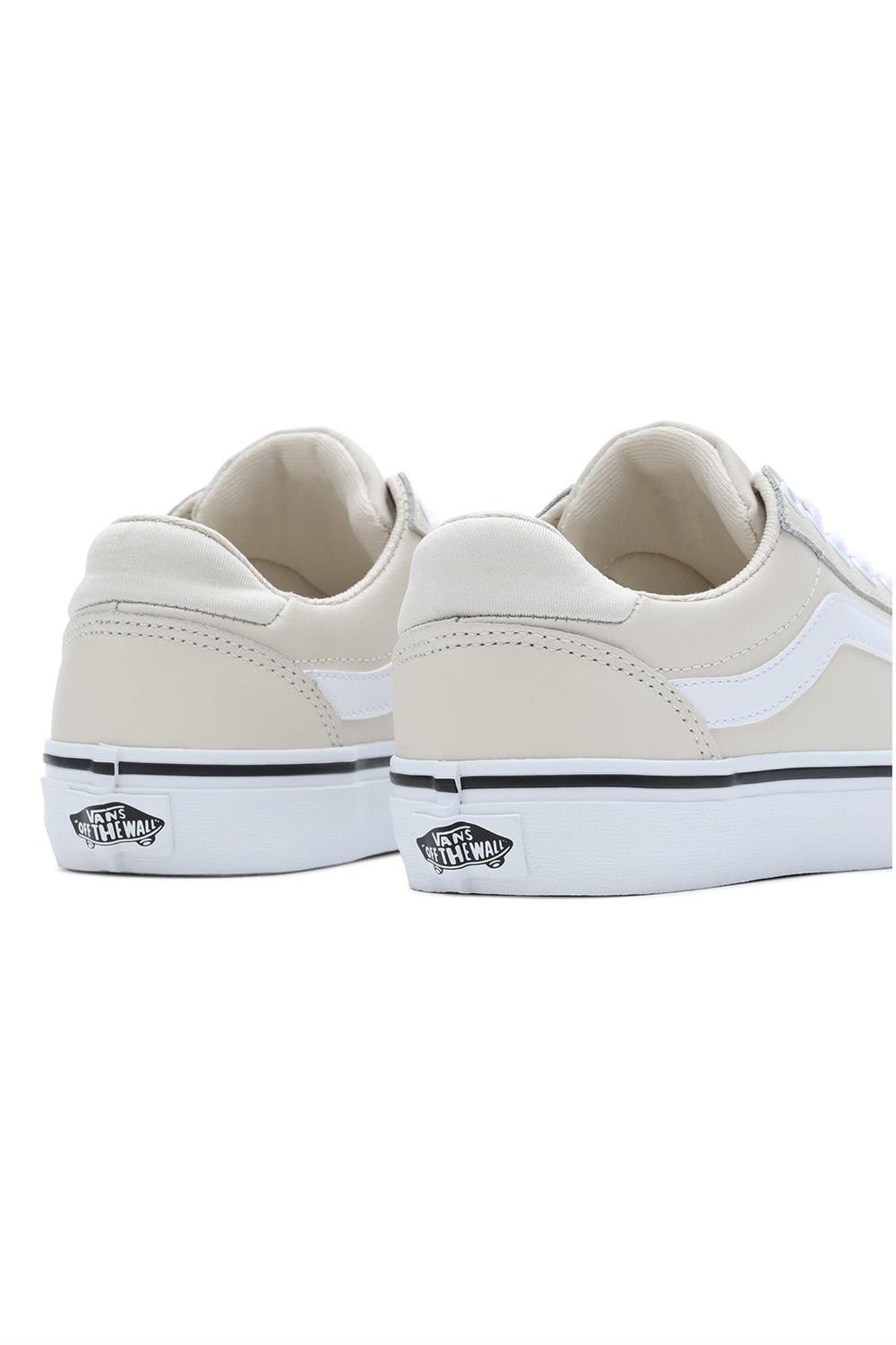 Ward Deluxe Birch Tumble Leather Trainers-Back heel view