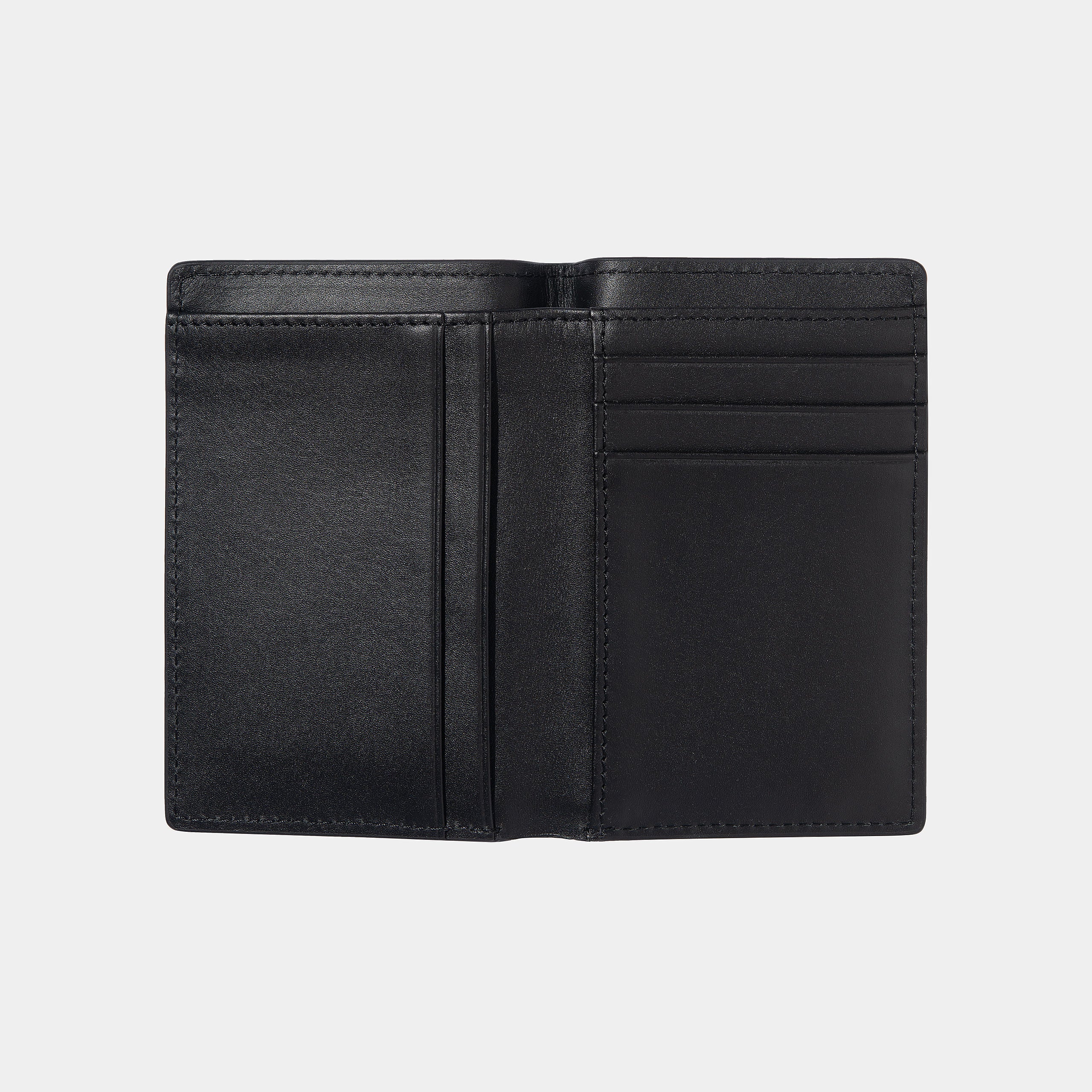 Vegas Vertical Wallet-Black / White-Opened View