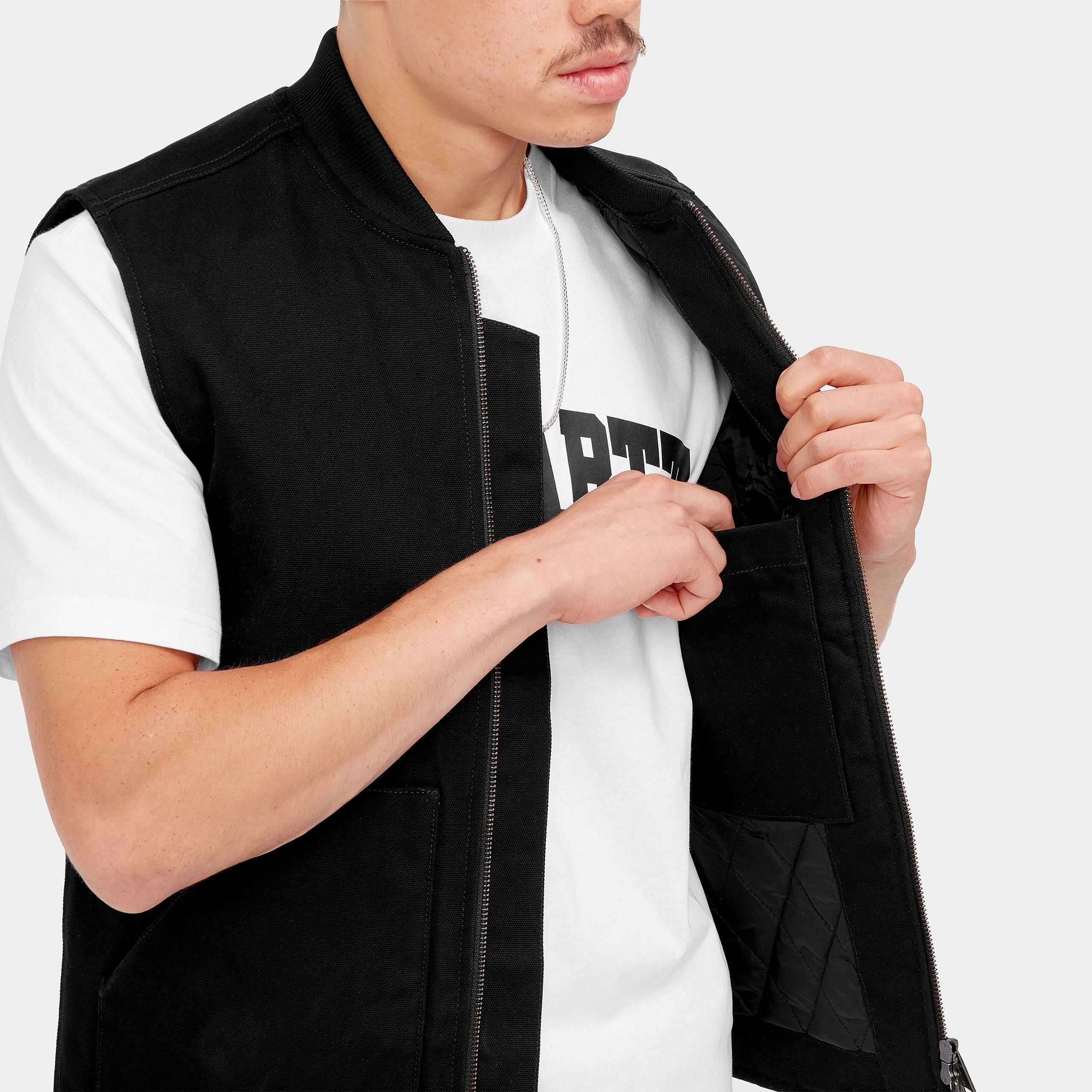 Men's Classic Vest/Gilet-Black-Inside Pocket View