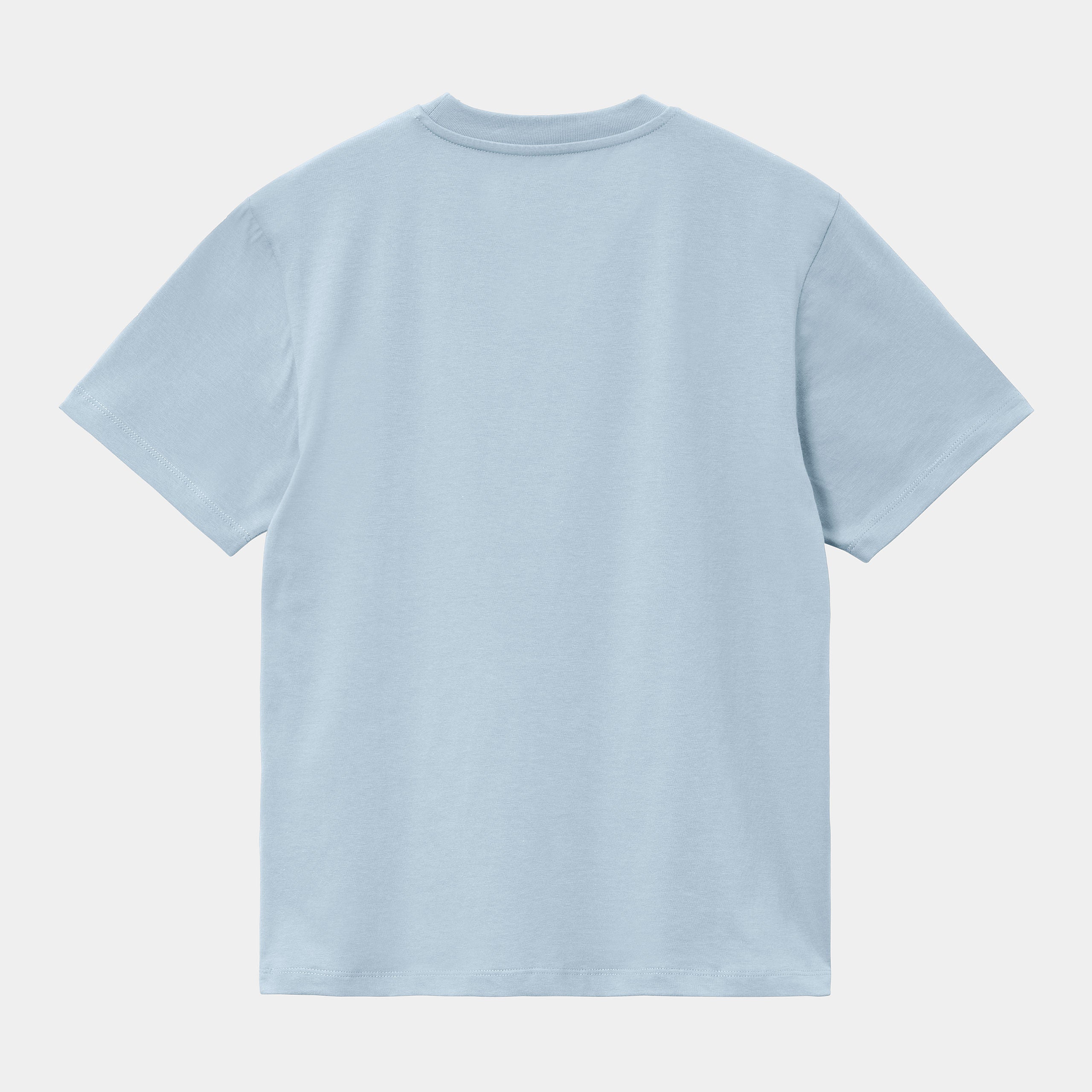 Ladies W Short Sleeve Pocket T-Shirt-Frosted Blue-Back View
