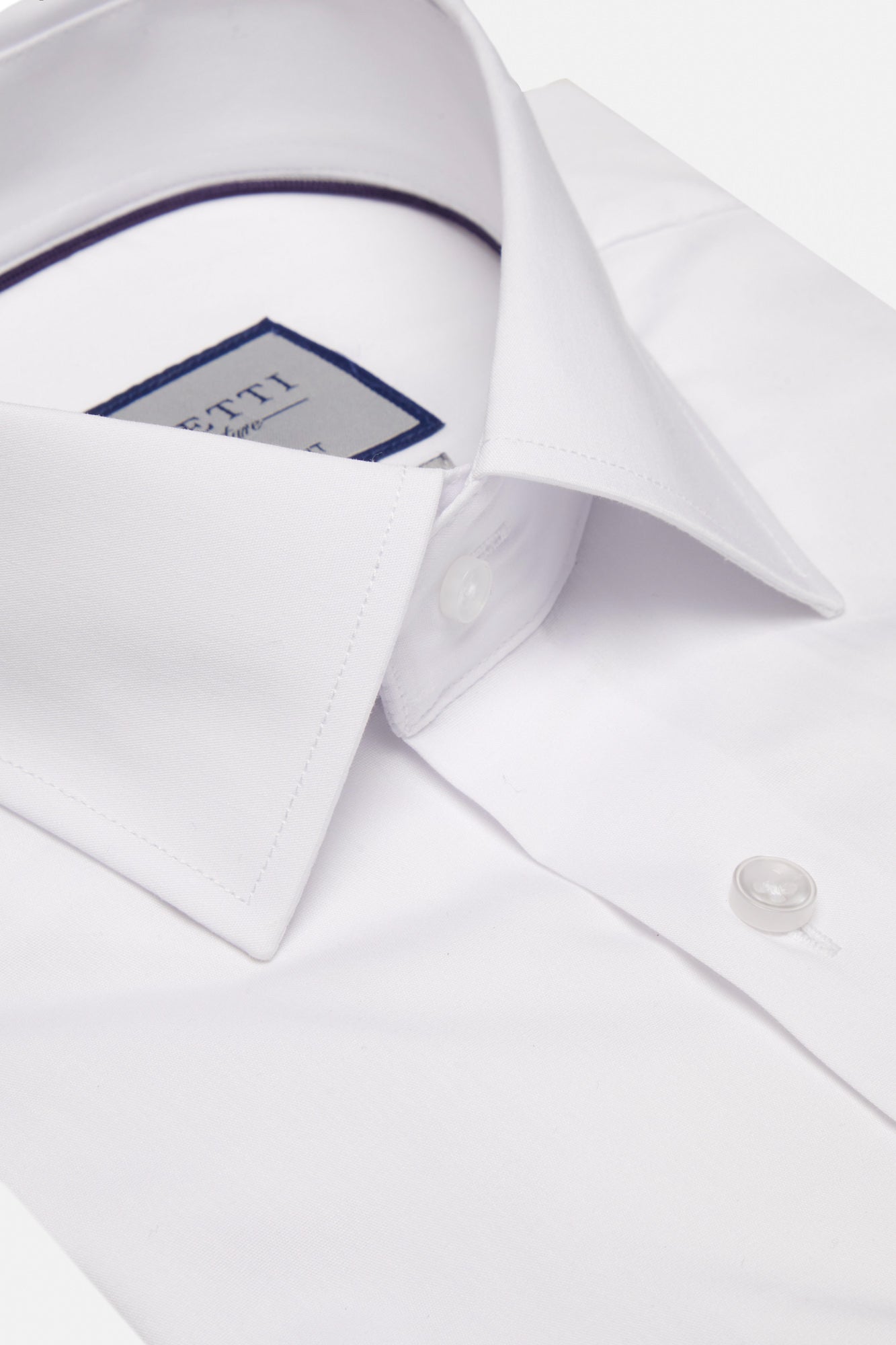 BENETTI Oscar Comfort Fit White Shirt White model front view