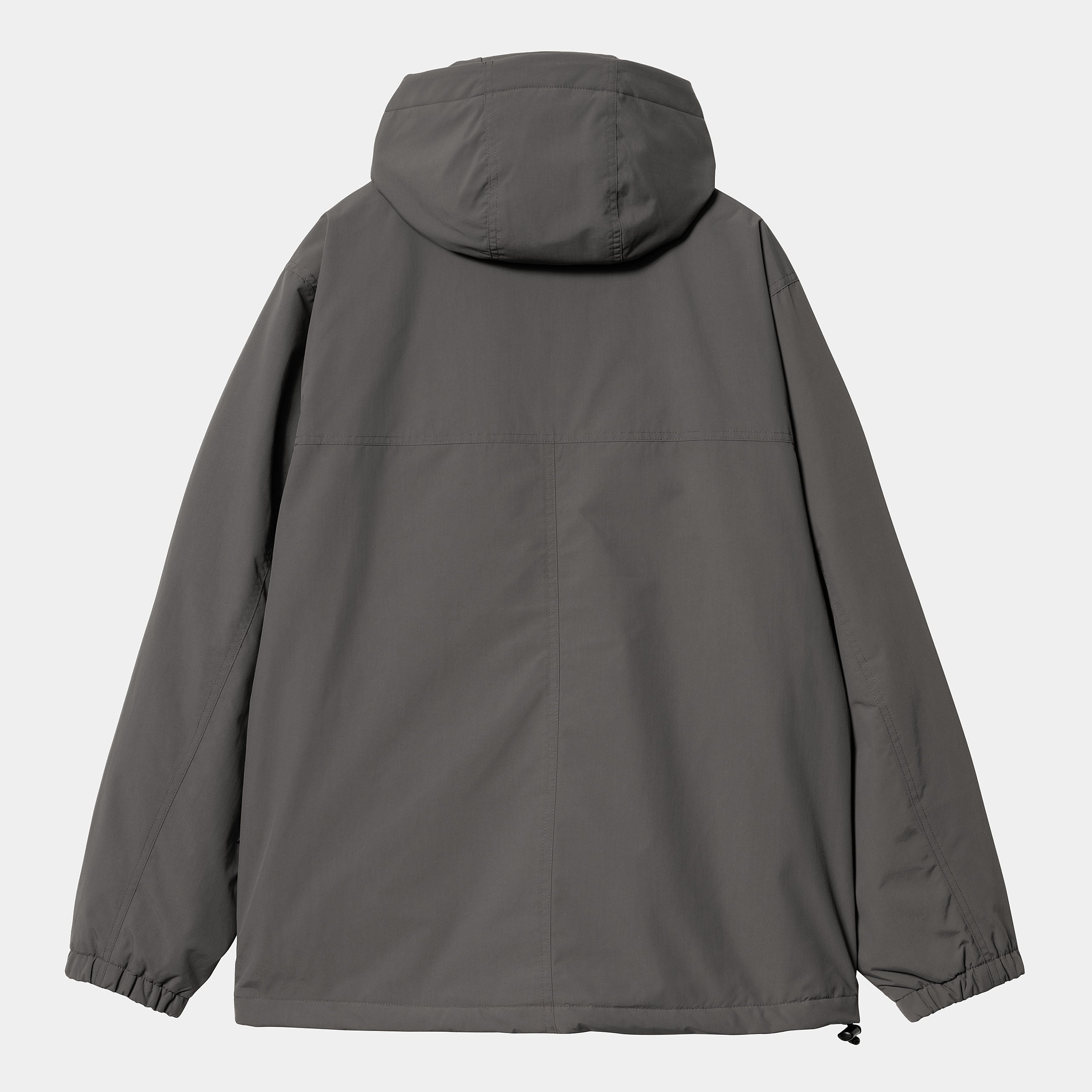 Men's Windbreaker Pullover-Graphite / White-Back View