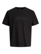 JACK JONES ORIGINALS Catskills Minimal T-Shirt-Black Black front view
