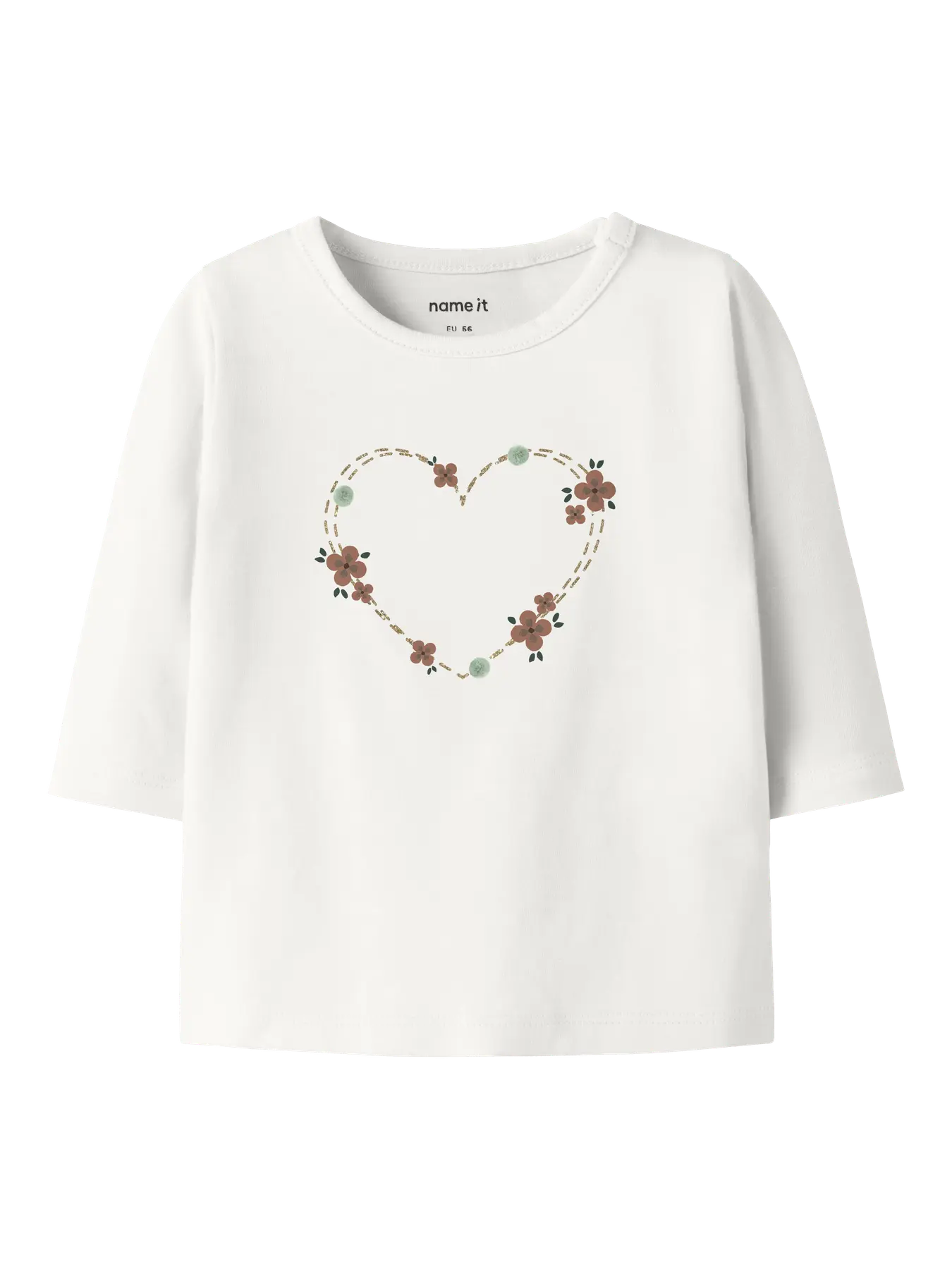 NAME IT Hilsa Long Sleeve Top Cloud Dancer model front view