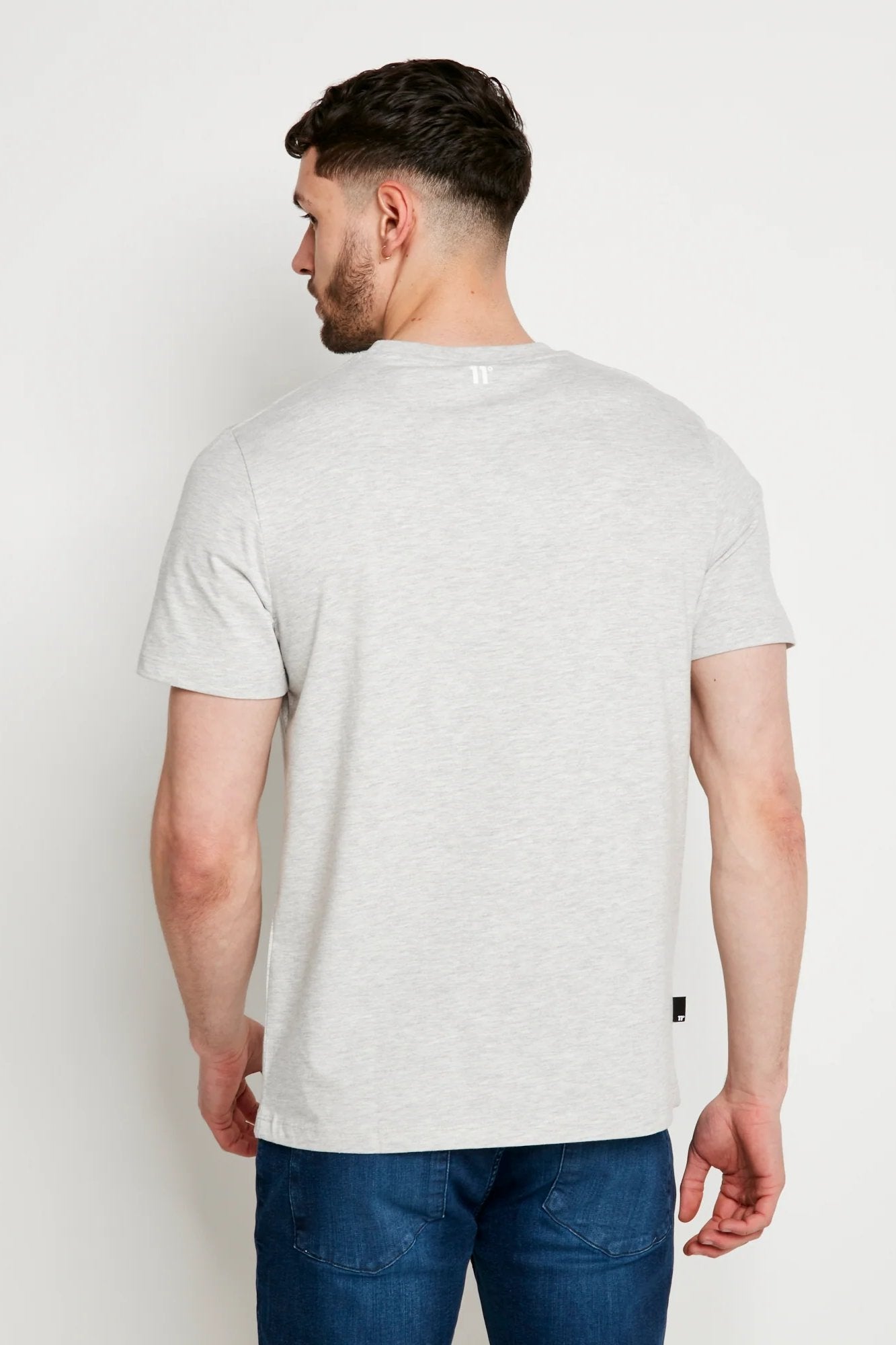 Mens Core Grey Marl T-Shirt-Back view