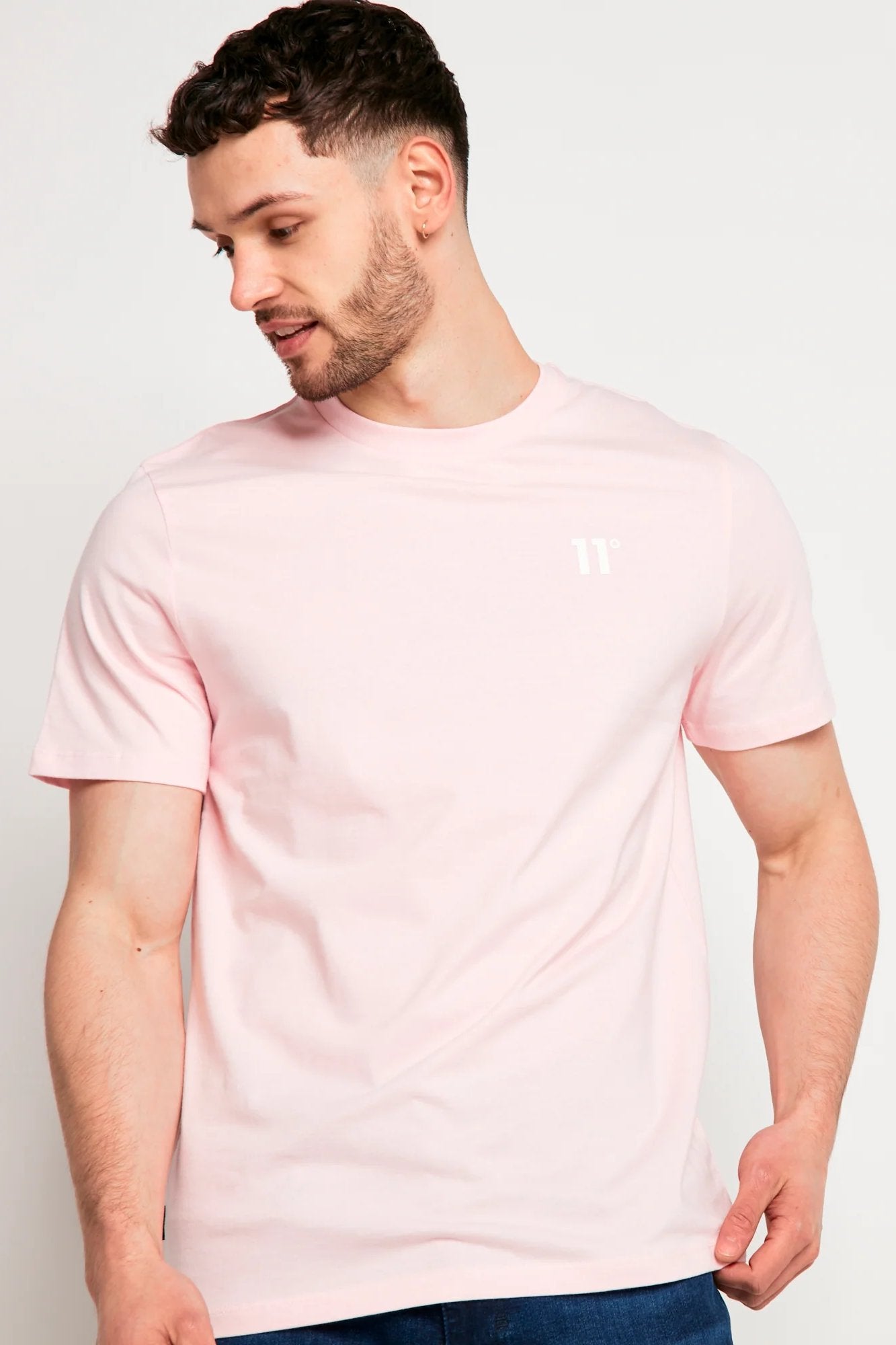 Core Light Pink Men's T-Shirt-Model looking right