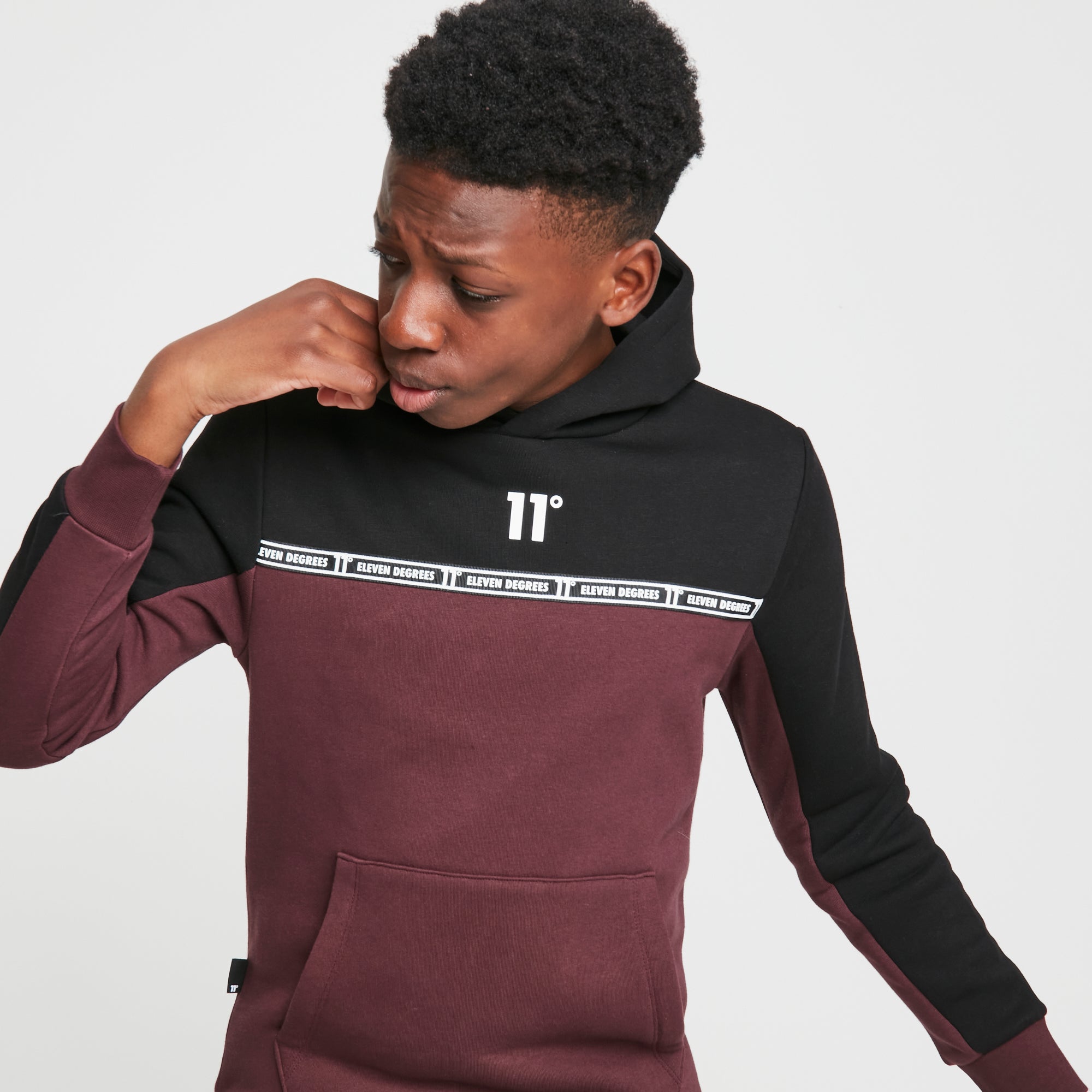Taped Mulled Red Black Boys Pullover Hoodie Spirit Clothing