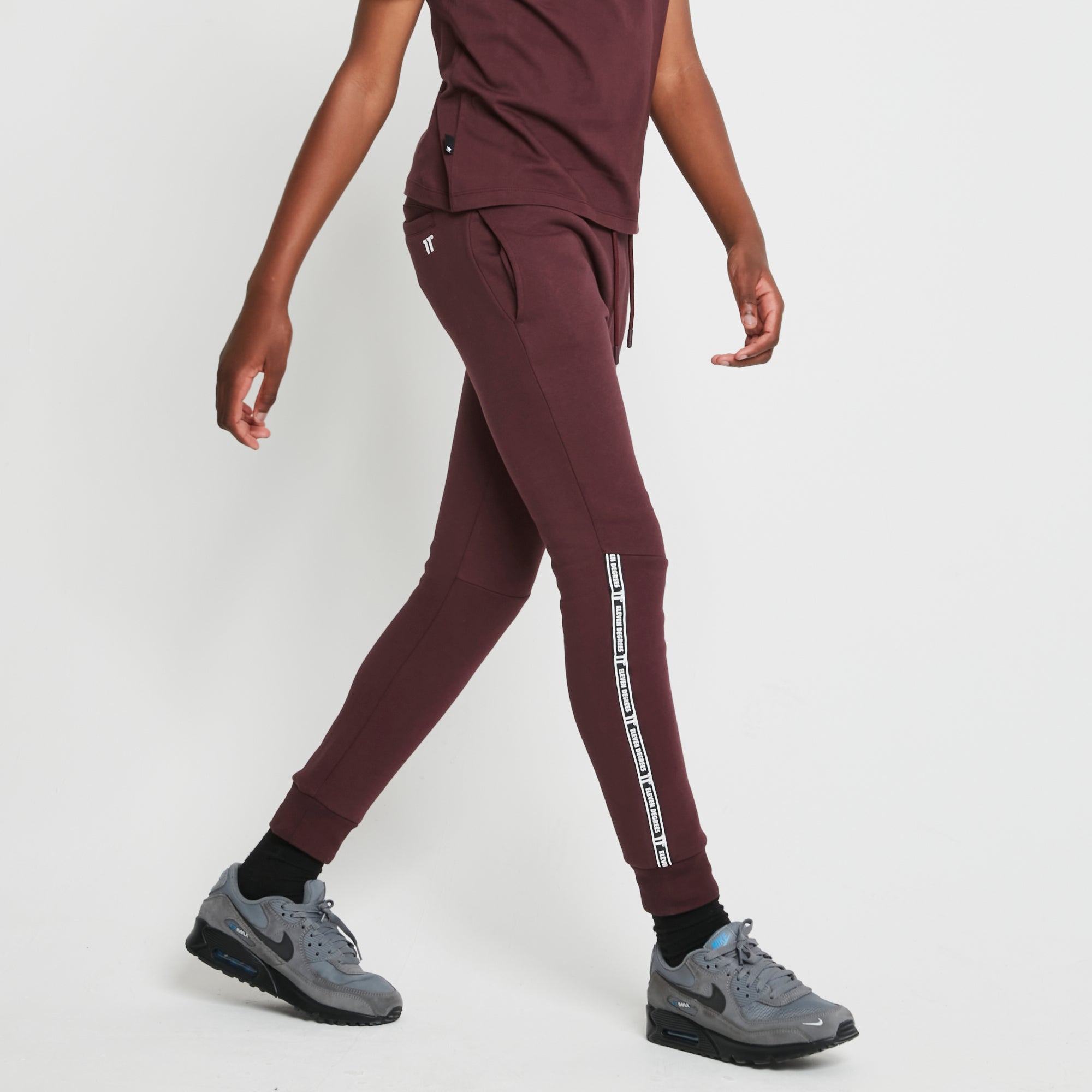 Junior Boys Taped Mulled Red Joggers