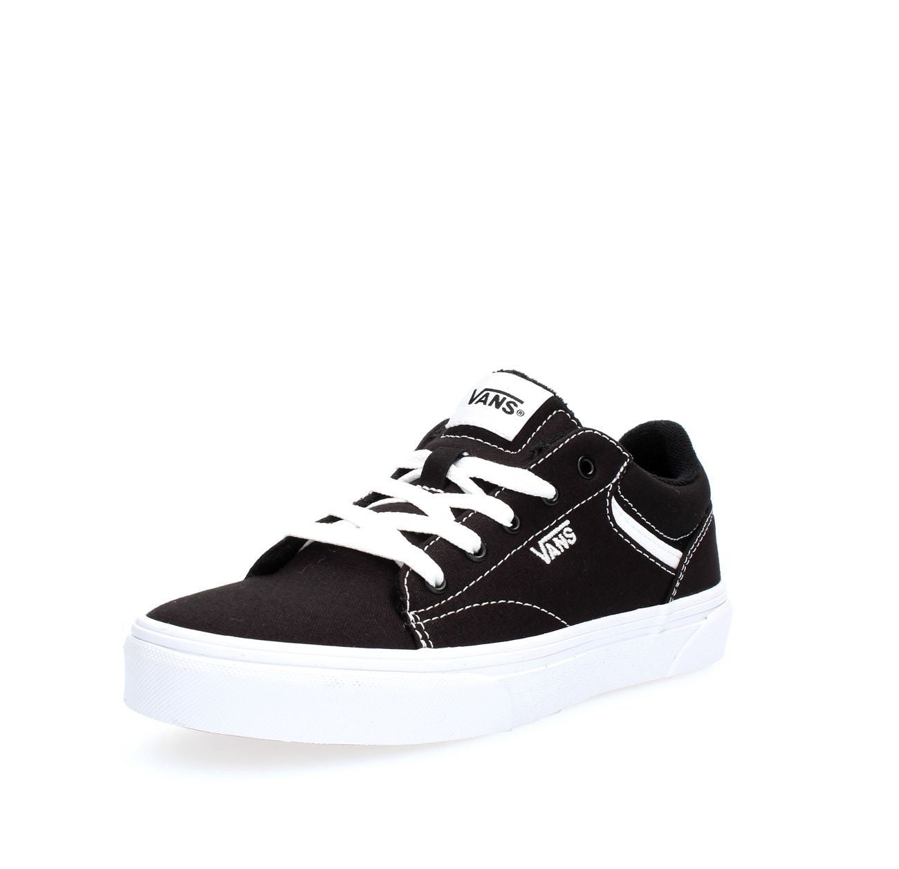 Youths Seldon Canvas Black/White Trainer-Sidw view