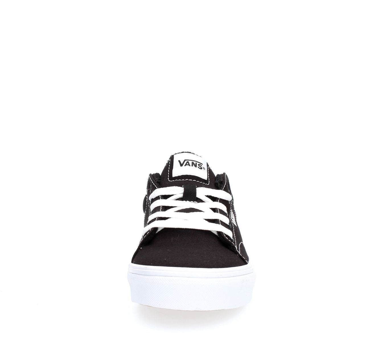 Youths Seldon Canvas Black/White Trainer-Front view