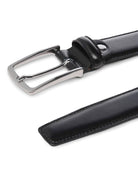 JACK & JONES Chris Black Leather Belt BLACK model front view