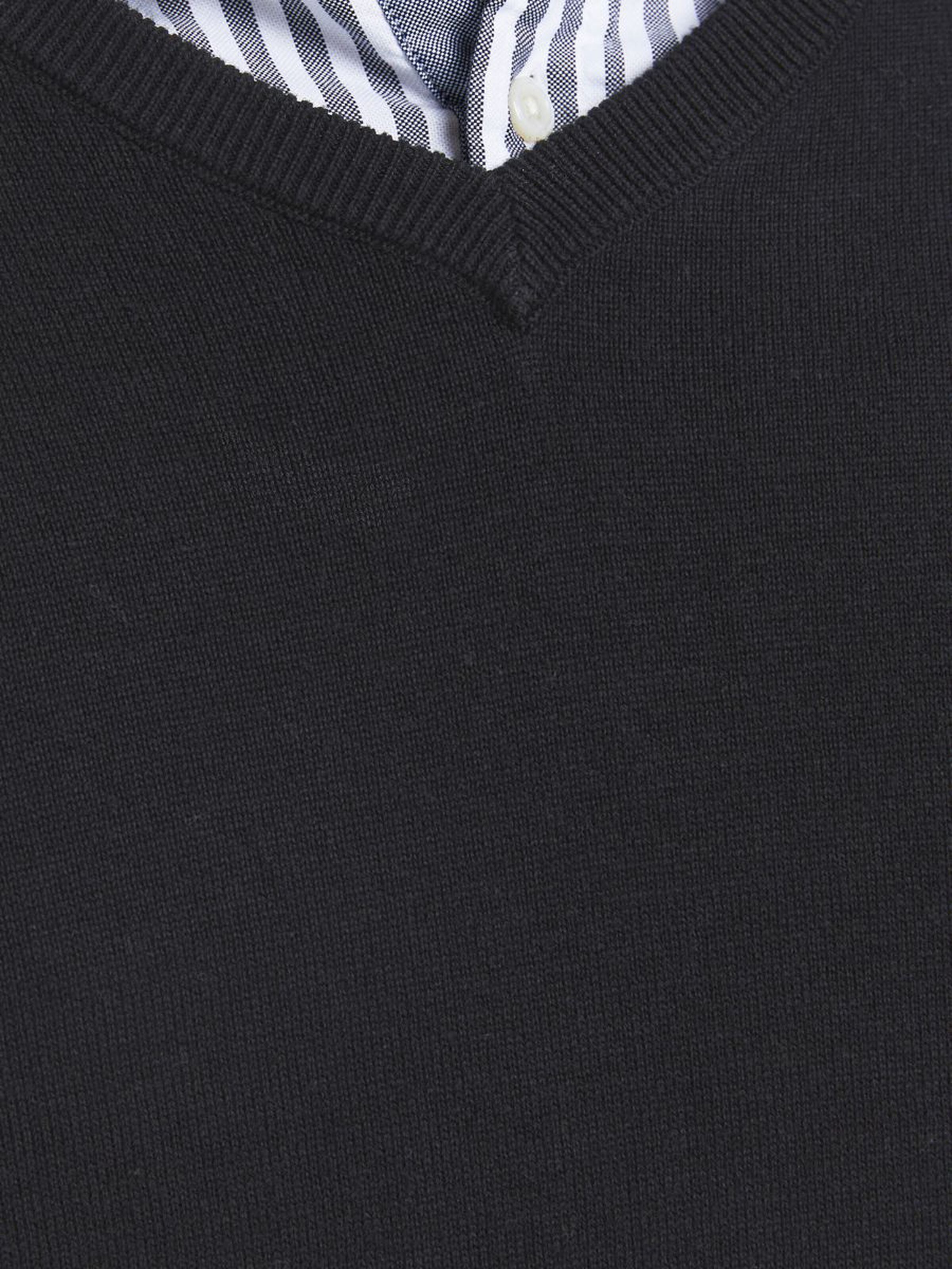 JACK & JONES Basic V Neck Jumper Black detail view