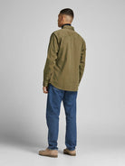 JACK & JONES Sheridan Denim Slim Fit Long Sleeve Shirt Forest Night model front view