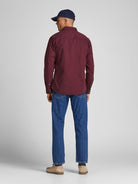 JACK & JONES Sheridan Denim Slim Fit Long Sleeve Shirt Forest Night back view