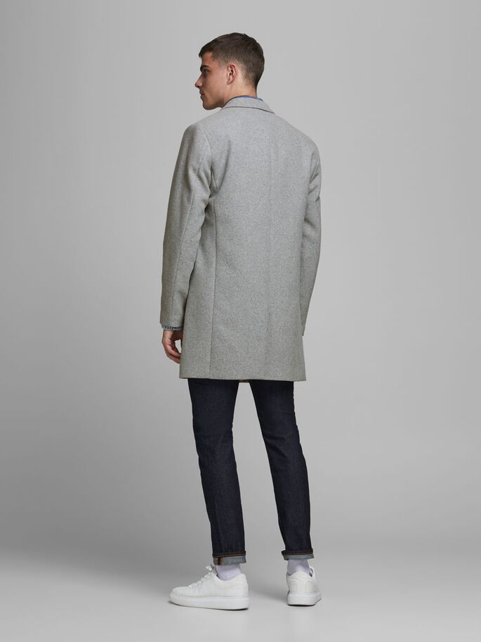 Moulder Light Grey Wool Coat - Spirit Clothing