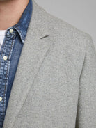 JACK & JONES Moulder Light Grey Wool Coat Light Grey model front view
