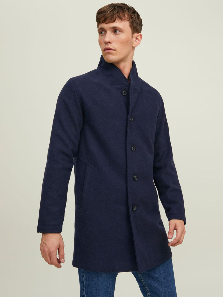 Collum Navy Wool Coat