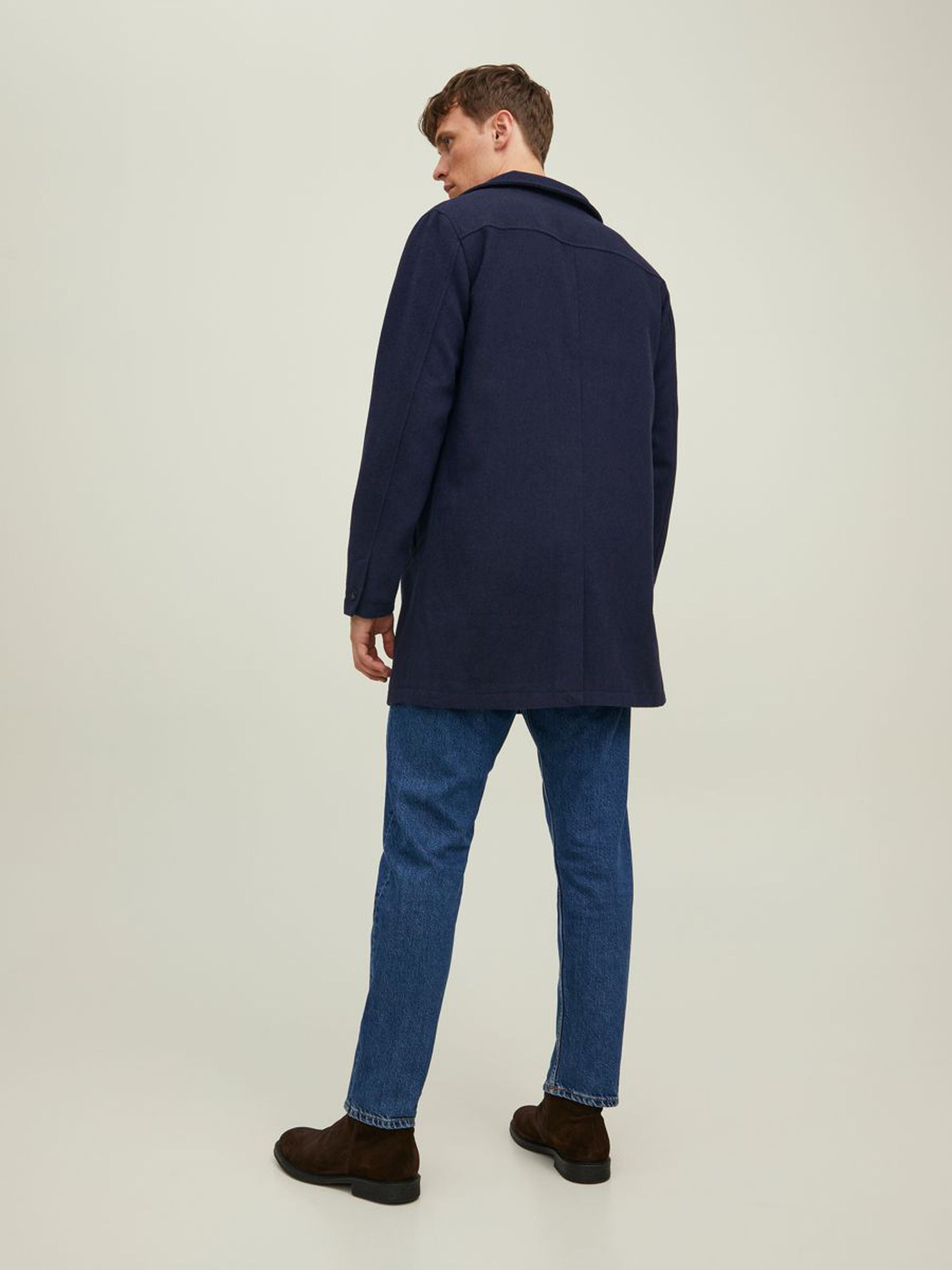 Mens navy shop wool coat